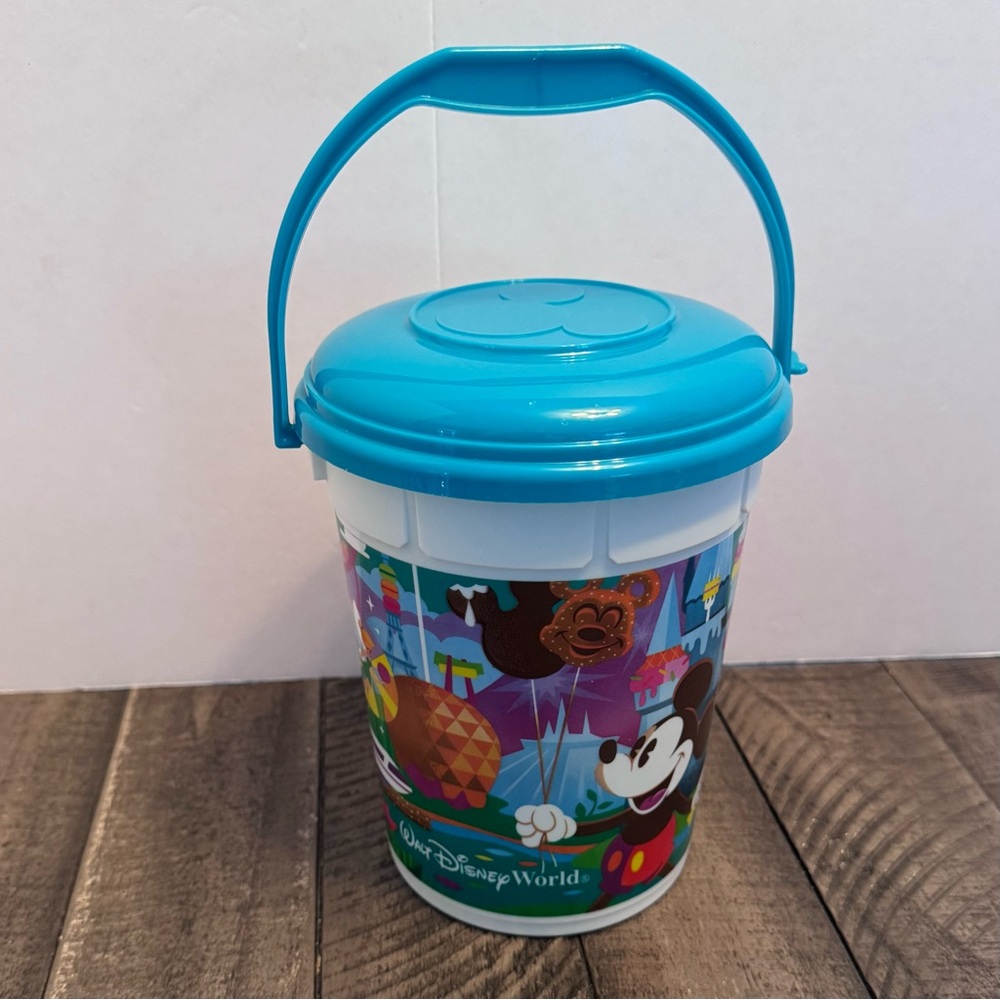 Disney Parks Souvenir Popcorn Plastic Bucket Blue Mickey‎ Mouse Food